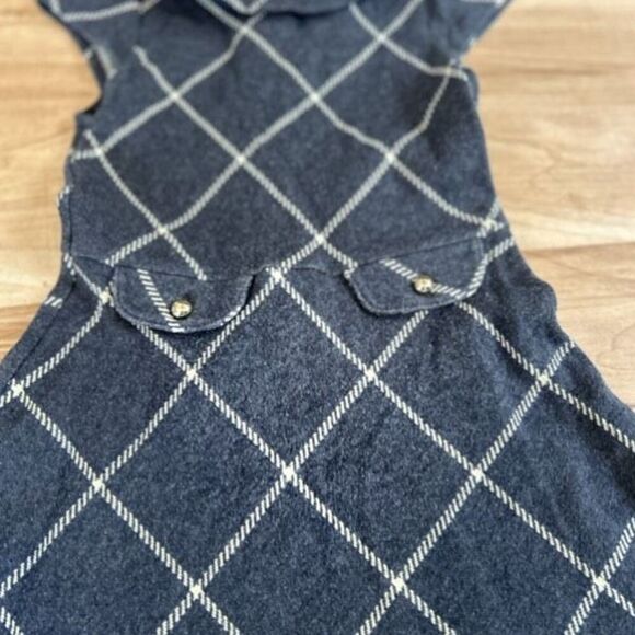 Janie & Jack Sunshine Avenue Gray Windowpane Plaid Knit Dress - Picture 5 of 6